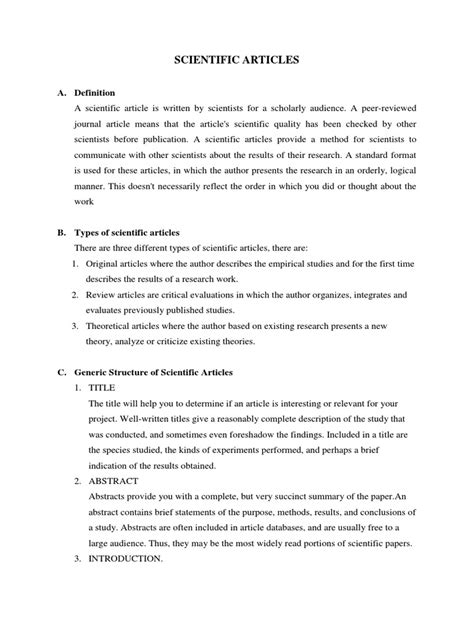 Scientific Articles Abstract Summary Science