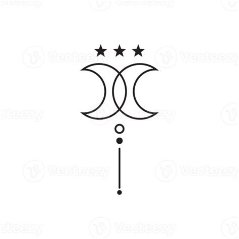 Boho Crescent Moon And Star Phases Elements 28238034 Png