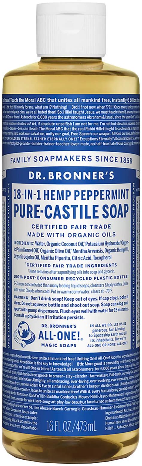 Dr Bronners Peppermint 16 Oz Pure Castile Soap Publiclands