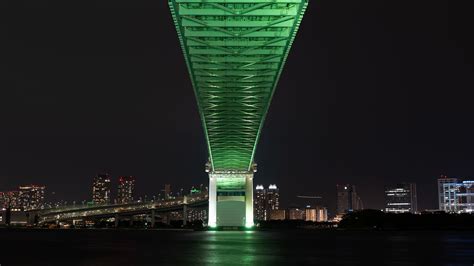 Download Wallpaper 3840x2160 Bridge Night City Tokyo