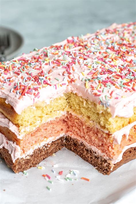 Neapolitan Slab Cake Recipe Slab Cake Yummy Cakes Cake Recipes