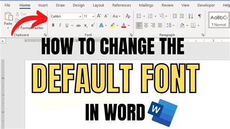 How To Change The Default Font In Microsoft Word Youtube