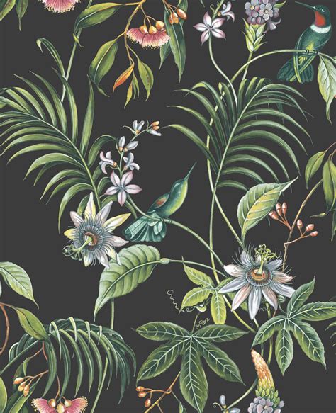 Leaf Adilla Dark Botanical Wallpaper Wallpaper Sales