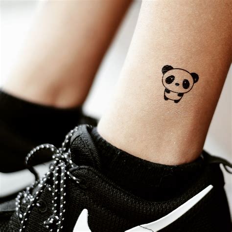 Cute Cartoon Panda Temporary Tattoo Sticker Set Of 2 Mini Tattoos