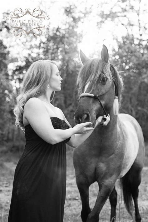 Black And White Woman And Horse Equine Paskey Photo And Boudoir