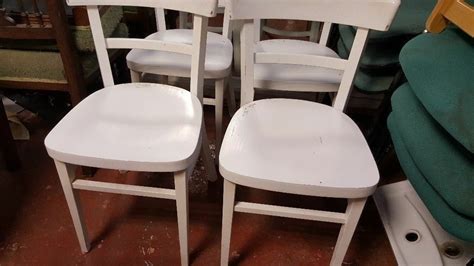 Set Of 4 White Wooden Kitchen Chairs In Anniesland Glasgow Gumtree