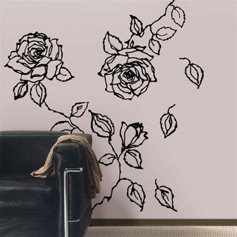 Rose Wall Decal Rose Wall Sticker Flowers Decal Flower Etsy Rose