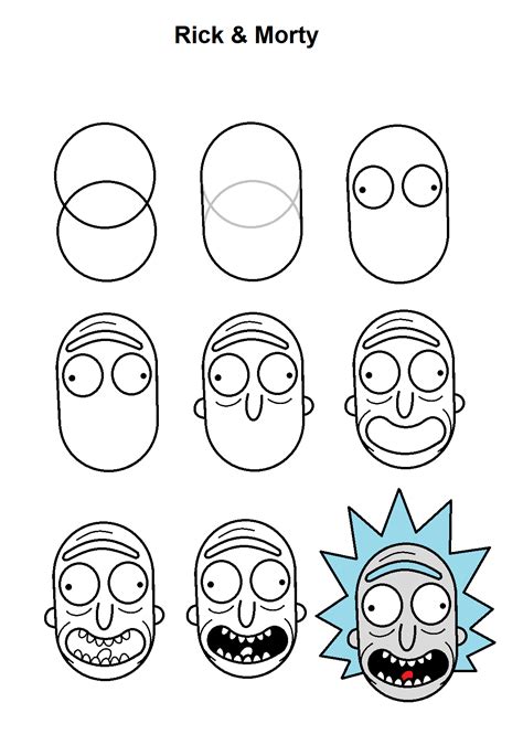 Rick Step By Step Tutorial Drawing Tutorials In 2019 Desenh Drawing