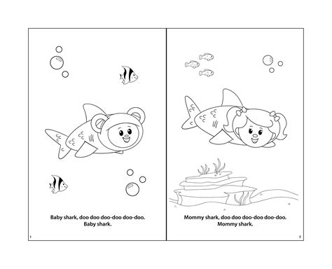 Printable baby shark and mommy shark coloring page. 'Baby Shark' Activity Downloads - Mother Goose Club