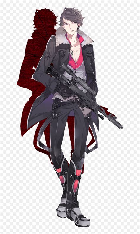 Anime Guy Holding A Gun Anime Boy With Rifle Hd Png Download Vhv