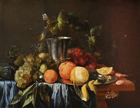 Still Life With A Silver Jug And Fruit Art Uk