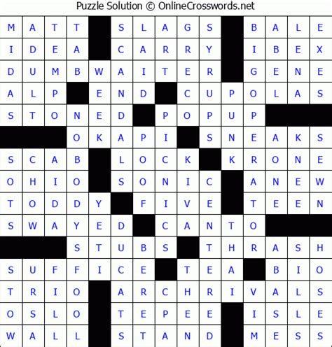 These thematic graded crosswords and other puzzles are meant for students of english as a foreign language or second language at advanced level. Free Online Crossword Puzzles Solutions