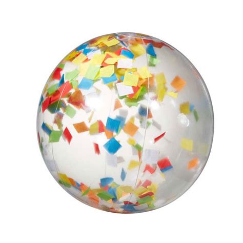 Multi Color Confetti Clear Beach Ball With Logo Custom Beach Balls