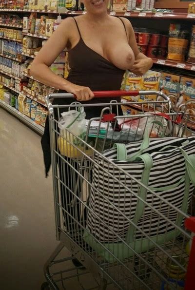 Some Grocery Store One Tit Out Flashing Anyone Ht Tumbex