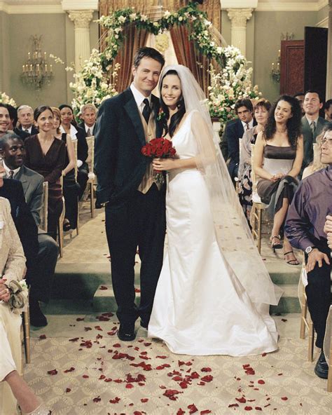 In 'friends' season 7, fans see monica buy a wedding dress for her marriage to chandler, but she the second half of season 7 spends a lot of time leading up to their dramatic nuptials, and in one episode, fans even get to see monica shop for a wedding dress — or did she shop for two dresses? 'Friends' Costume Designer Looks Back on 10 Seasons of Weddings - Racked