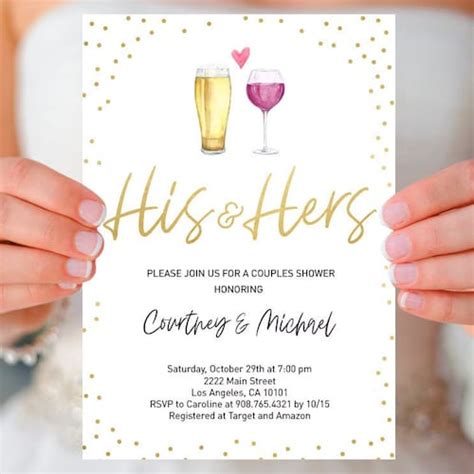 couples shower invitation his and hers couples shower etsy