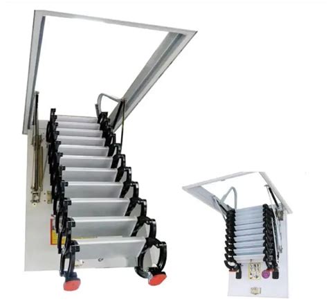 Attic Folding Loft Ladder Attic Extension Stair W 13 Pedals