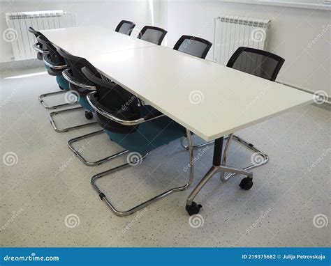 Table And Chairs In The Meeting Room Or In The Auditorium Library
