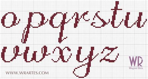 Alfabeto Minúsculo Chique Para Ponto Cruz Gráfico Wr Artes Blog Oficial Do Wagner Reis