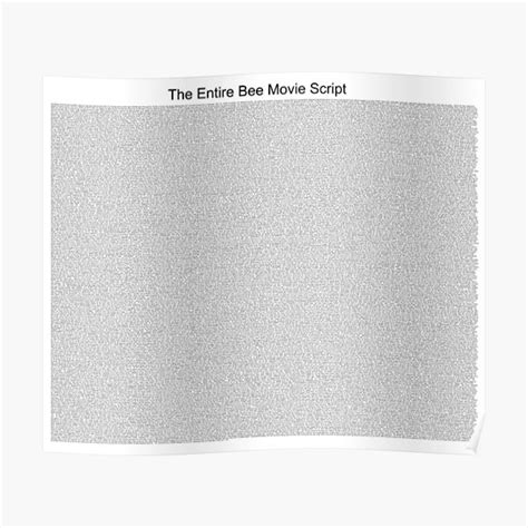 The Entire Bee Movie Script Poster For Sale By Tolkien99 Redbubble