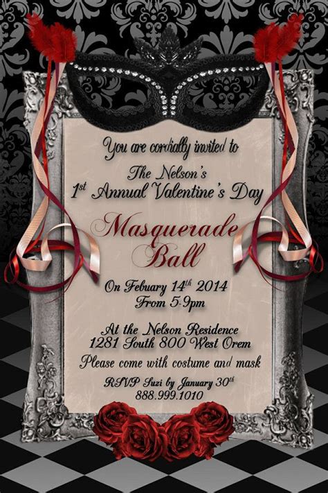 Valentines Day Adult Masquerade Ball 4x6 Instant By