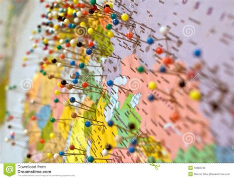 Map And Pins Stock Image Image Of Destination Trip 10882739