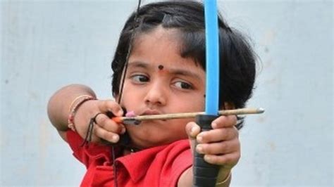 Indian Two Year Old Sets National Archery Record Bbc News