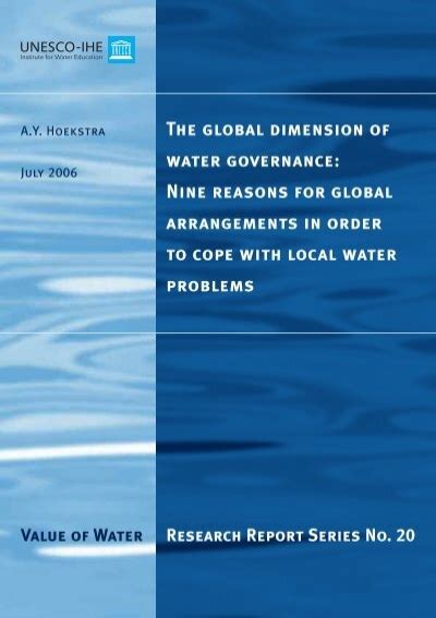 The Global Dimension Of Water Governance Nine Reasons