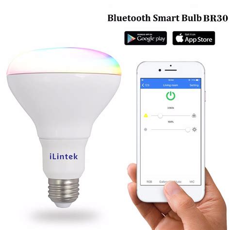 Ilintek Bluetooth Smart Led Light Bulb Multicolor Br30 Bulb Dimmable