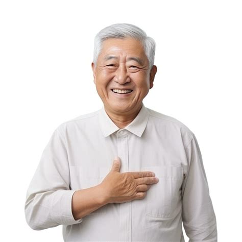 Happy Asian Old Man Isolated 28144415 Stock Photo At Vecteezy