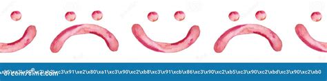Watercolor Seamless Pattern With Cute Smiles On Beigephone Isolated