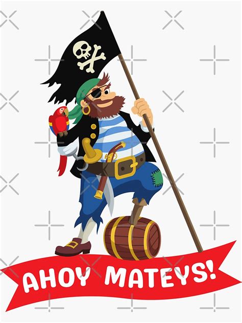 Ahoy Mateys Sticker For Sale By Zoasea Redbubble