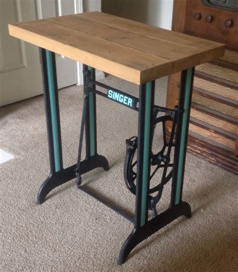 Upcycled Singer Treadle Sewing Machine Base With A Reclaimed Barn Wood