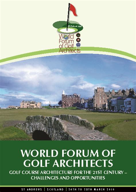 World Forum Of Golf Architects St Andrews 2010 European Institute Of
