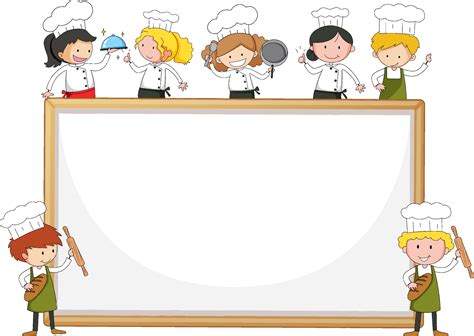 Chef Cooking In Kitchen Clipart Borders