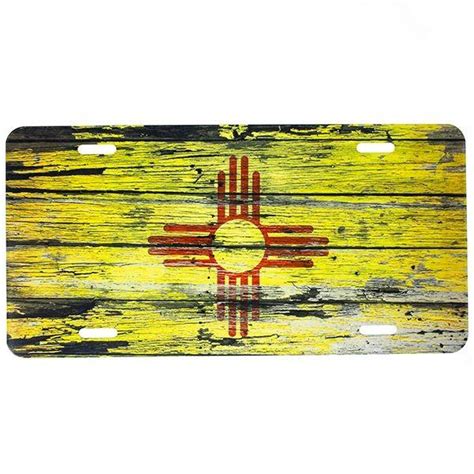 New Mexico Flag Vintage License Plate Sl Revival Co