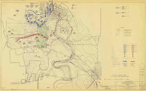 January 1863 Stones River Map General Bragg Confederate Attck