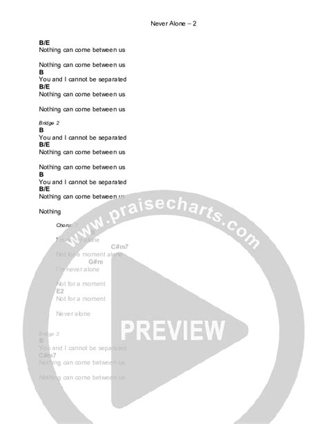 Never Alone Chords PDF Brad Rebekah Watoto PraiseCharts
