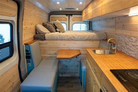 Stylish Off Grid 2019 Promaster Van Conversion With Solar Powered Cooking