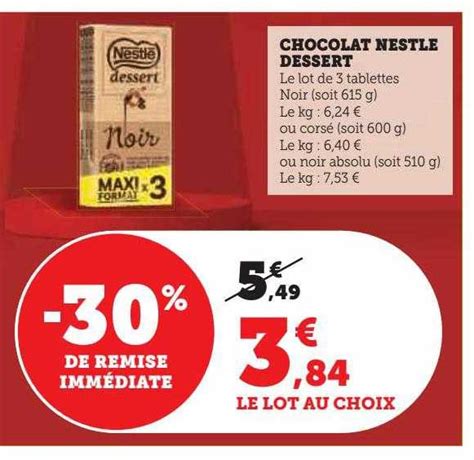 Promo Chocolat Nestlé Dessert chez Super U iCatalogue fr