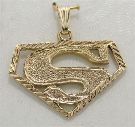 14kgf gold large locket 2 photo pendant charm style necklace princess pride. 14k Solid Yellow Gold Superman Pendant - Exquisite Designs ...