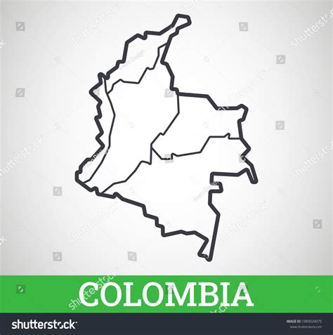 Simple Outline Map Of Colombia With Regions Royalty Free Stock