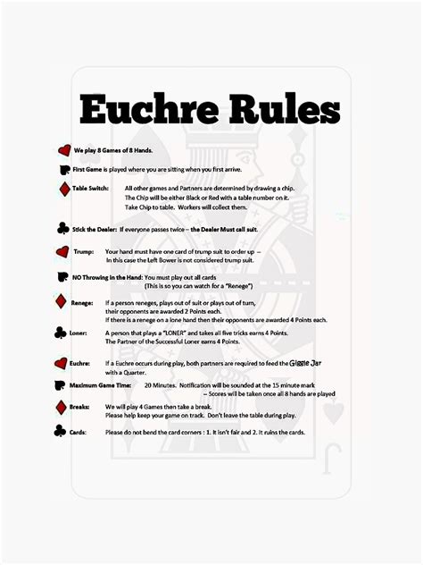 Printable Euchre Rules Printable Word Searches