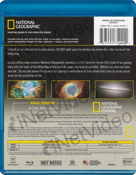 Inside The Milky Way National Geographic Blu Ray On Blu Ray Movie