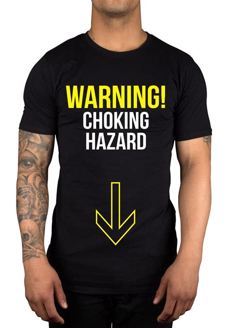 Warning Choking Hazard Funny T Shirt Joke Humour Great Gift Idea Xmas