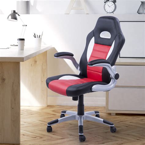 homcom cadeira de escritório ergonômica altura ajustável com 5 rodas 71x64x109 119 cm loja