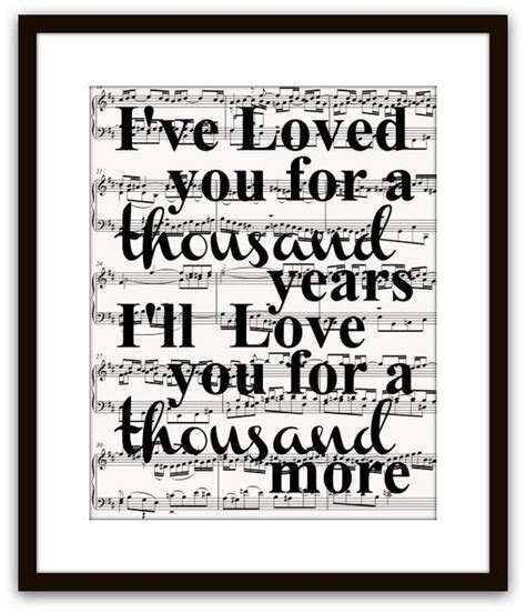 Ive Loved You For A Thousand Years Lyrics By Charlottesartshop