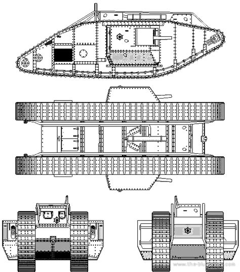 Tank Mark V Male Drawings Dimensions Pictures Download Drawings