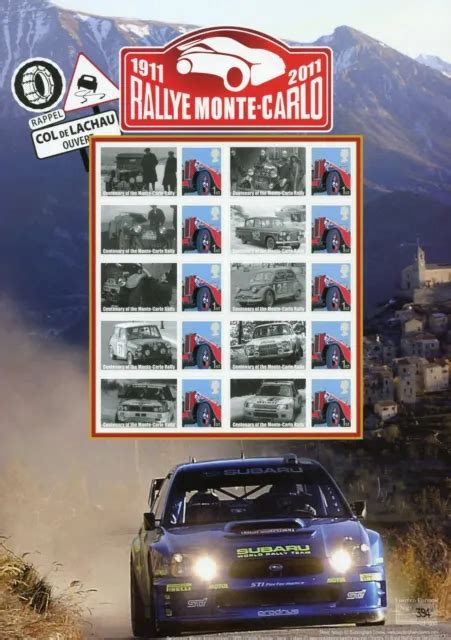 2011 Centenary Of The Monty Carlo Rallye Smiler Sheet Limited Edition 33 85 Picclick