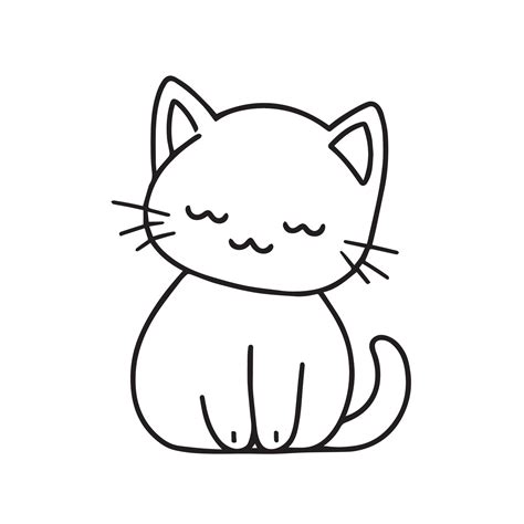 Cute Cat Line Art For Drawing 22938539 Vector Art At Vecteezy